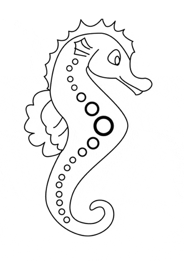 600x849 Seahorse Coloring Page