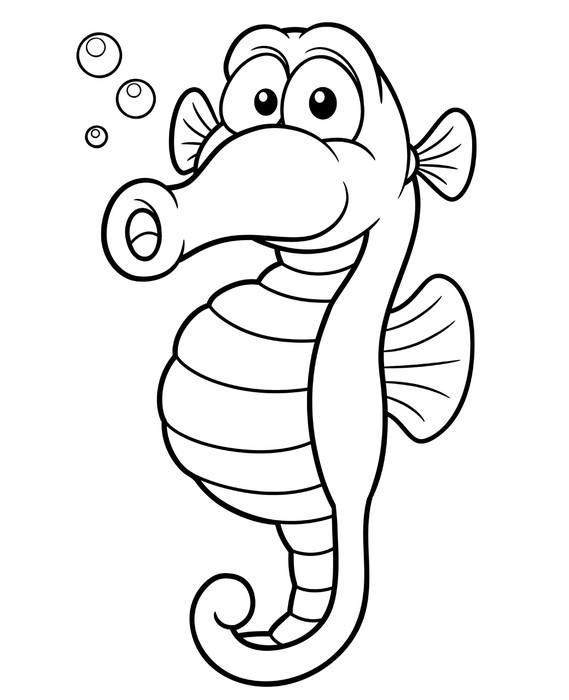 569x700 Illustration Of Seahorse Cartoon