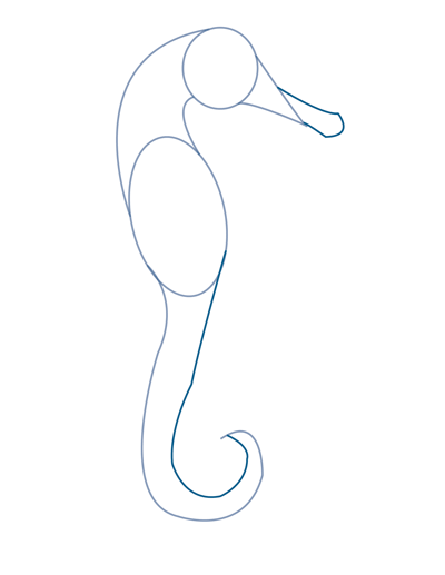 400x517 How To Draw A Seahorse