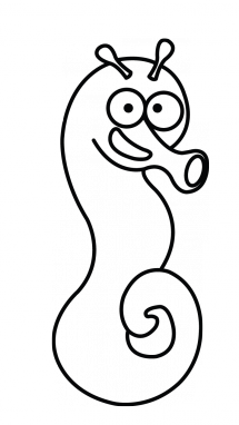 215x382 How To Draw A Seahorse, Easy Step By Step Drawing Tutorial