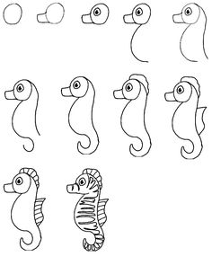 236x305 How To Draw A Seahorse Step By Step 3. Seahorse. How To Draw A Sea