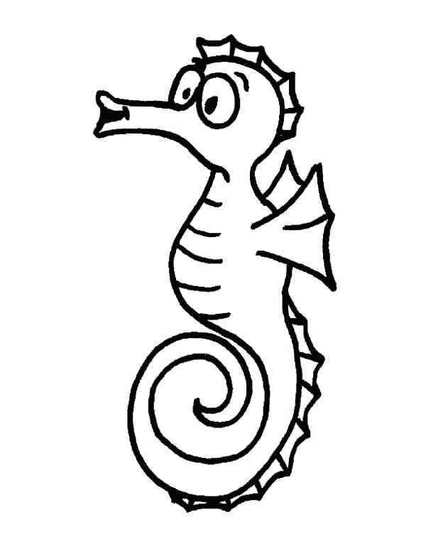600x776 Hard Seahorse Coloring Pages Mermaid Free To Print A Kids Download