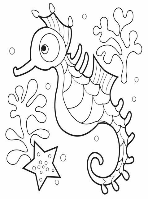 478x640 Kids Page Cute Seahorse Coloring Pages Printable Sea Horse