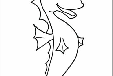 370x250 Seahorse Drawing Outline