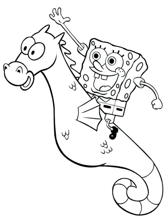 580x765 Cute Seahorse Coloring Pages Panda Free Images Grasshopper Drawing