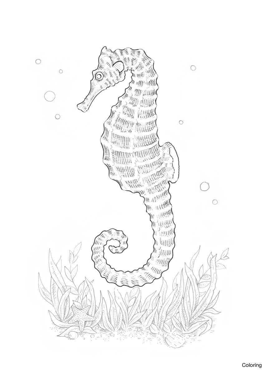850x1185 Sea Horse Creatures Easy Drawing How To Draw A Throughout Seahorse