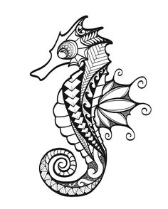 236x294 Original Ink Drawing Seahorse Zentangle Doodle By Originalsandmore