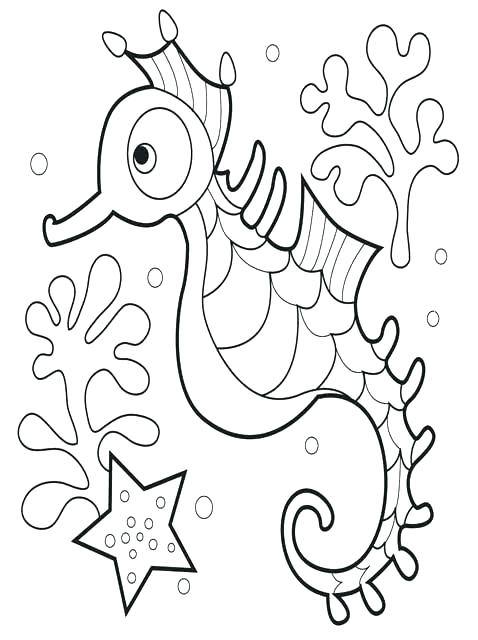 478x640 Cute Seahorse Coloring Pages Panda Free Images Grasshopper Drawing