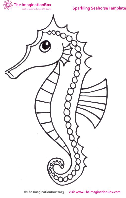508x795 Sea Horse Line Drawing