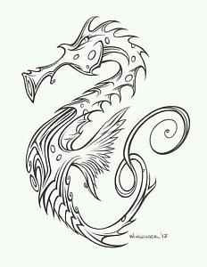 232x300 Seahorses Drawings