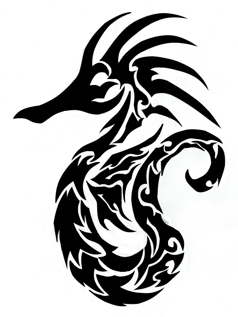 769x1024 Tribal Seahorse Finished By Medicinewolf On Seahorse