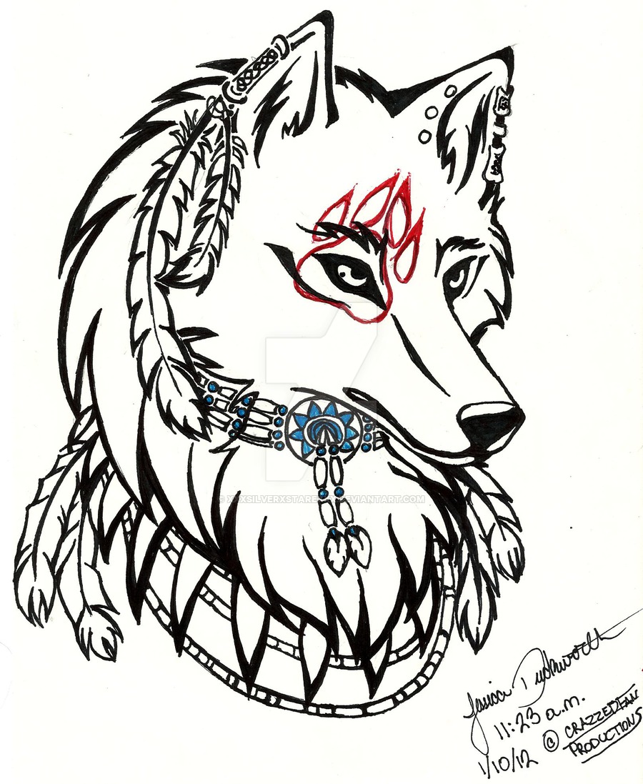 900x1097 Tribal Wolf Drawings
