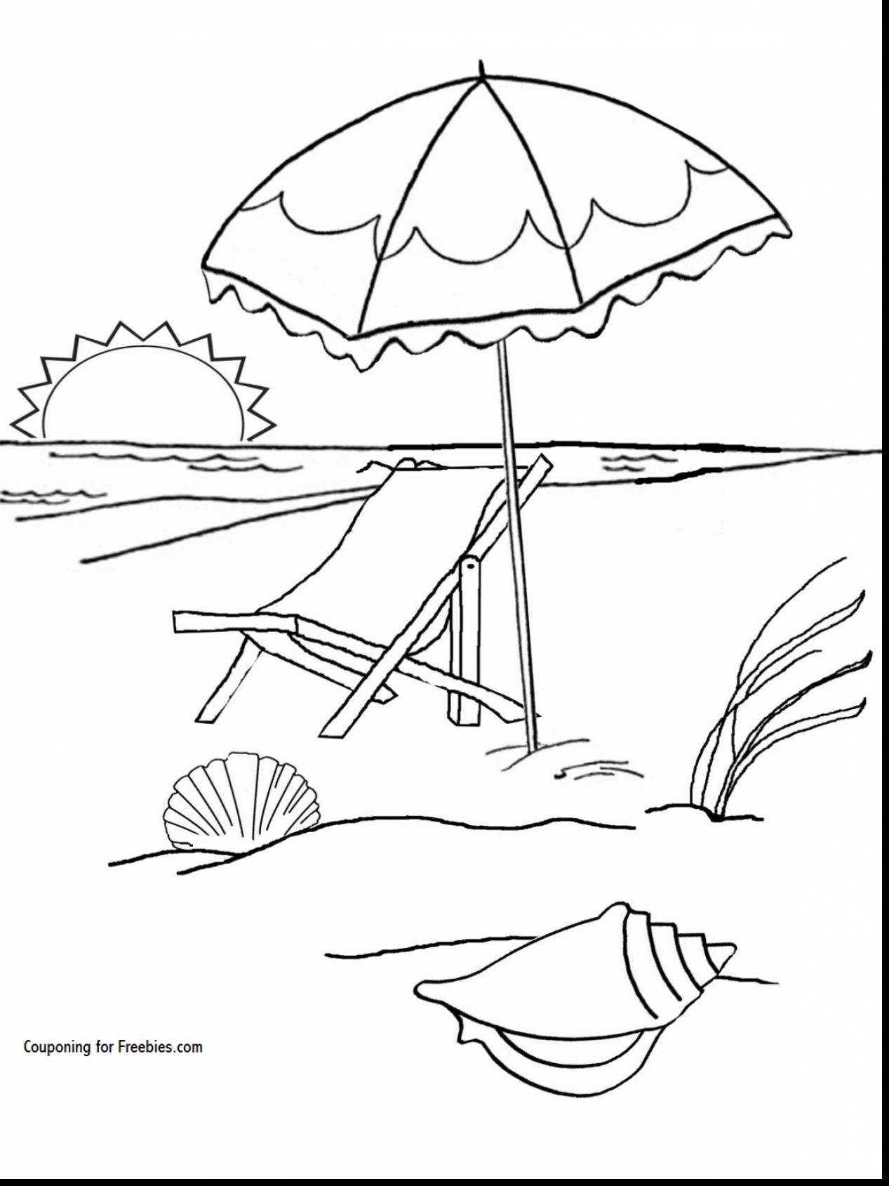1267x1689 Beach Coloring Page Lovely Summer Season Drawing For Children