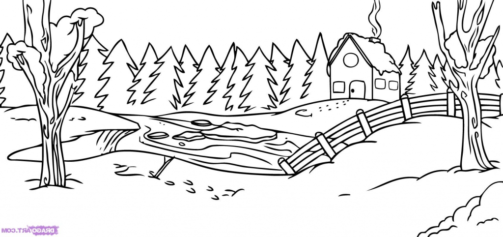 1024x482 Easy Drawing Of Winter Season