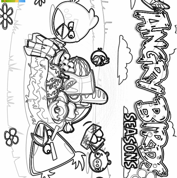 595x600 Angry Birds Seasons Coloring Pages Angry Birds Seasons