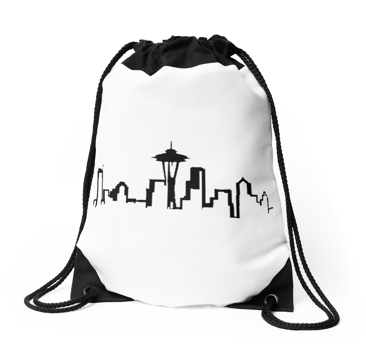 1435x1404 Seattle Skyline Drawstring Bags By Aprilh124 Redbubble