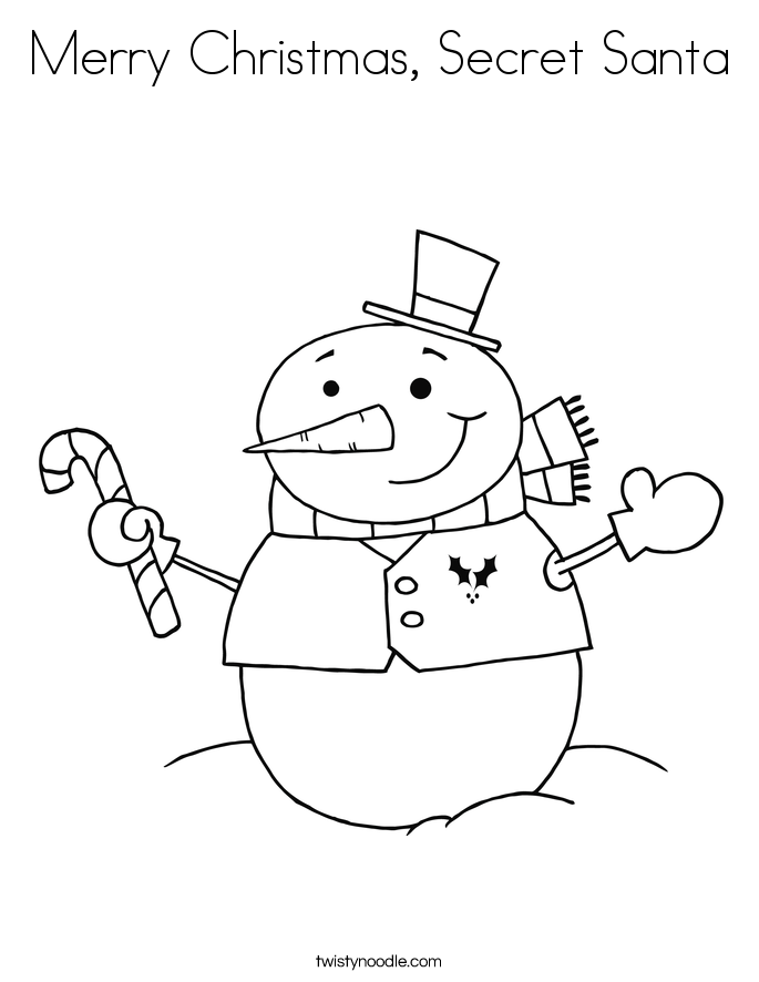 685x886 Merry Christmas, Secret Santa Coloring Page