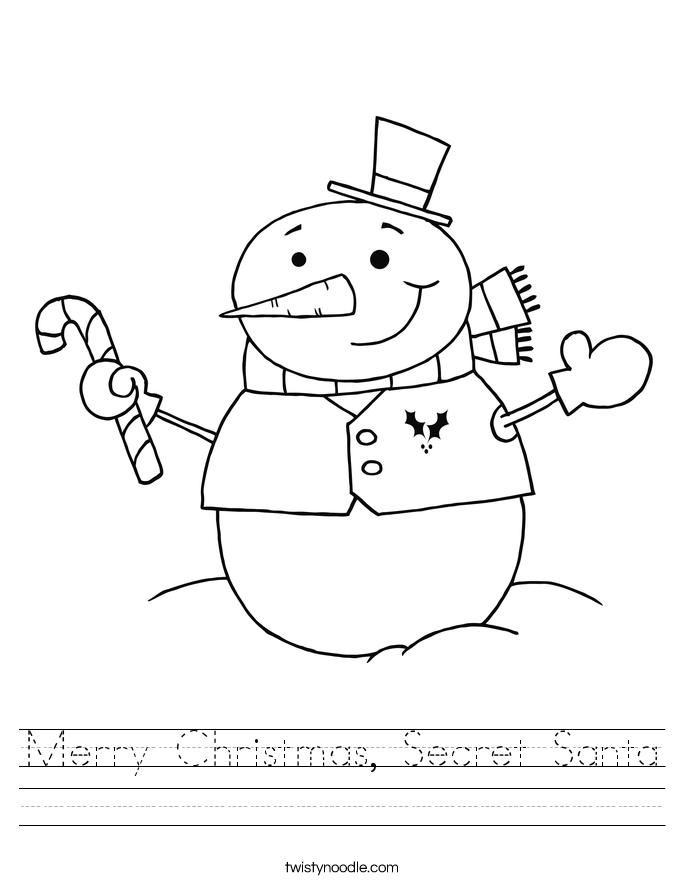 685x886 Merry Christmas, Secret Santa Worksheet