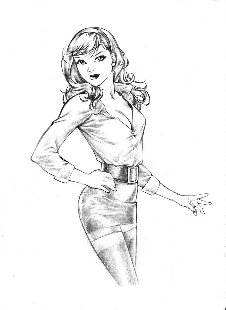 762x1048 Manga Secretary Pinup By Huy Truong