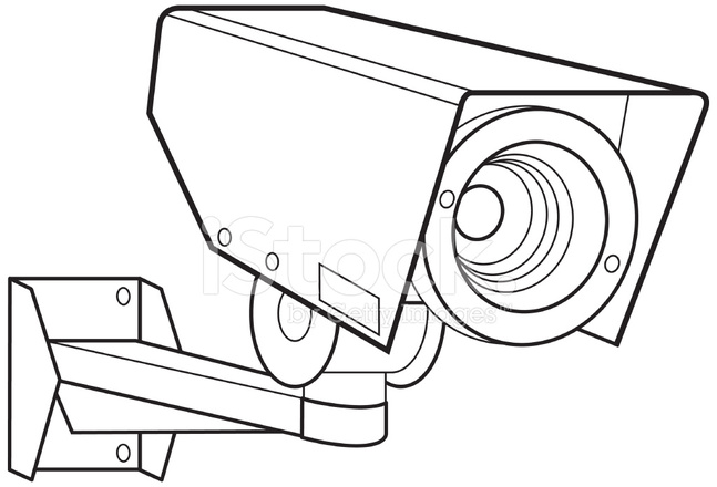 647x440 Security Camera Stock Vector