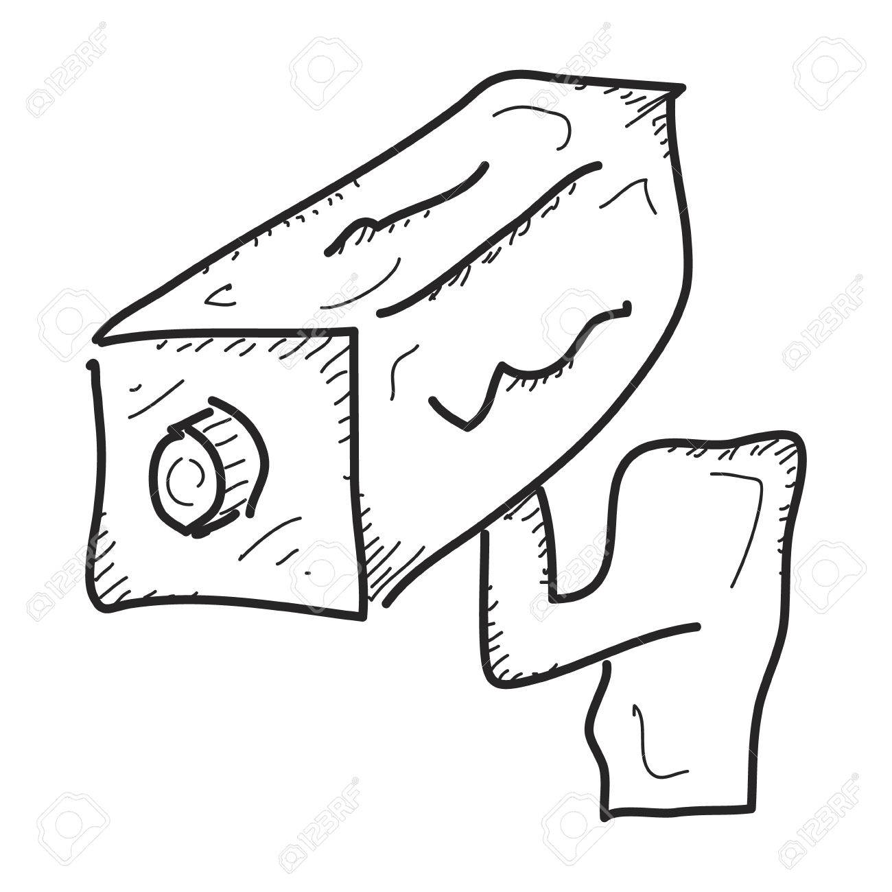 1300x1300 Simple Hand Drawn Doodle Of A Security Camera Royalty Free