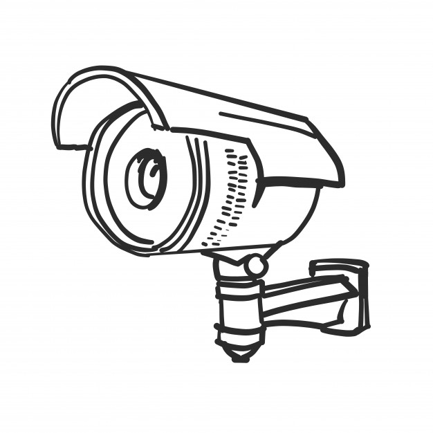 626x626 Doodle Security Camera Vector Free Download