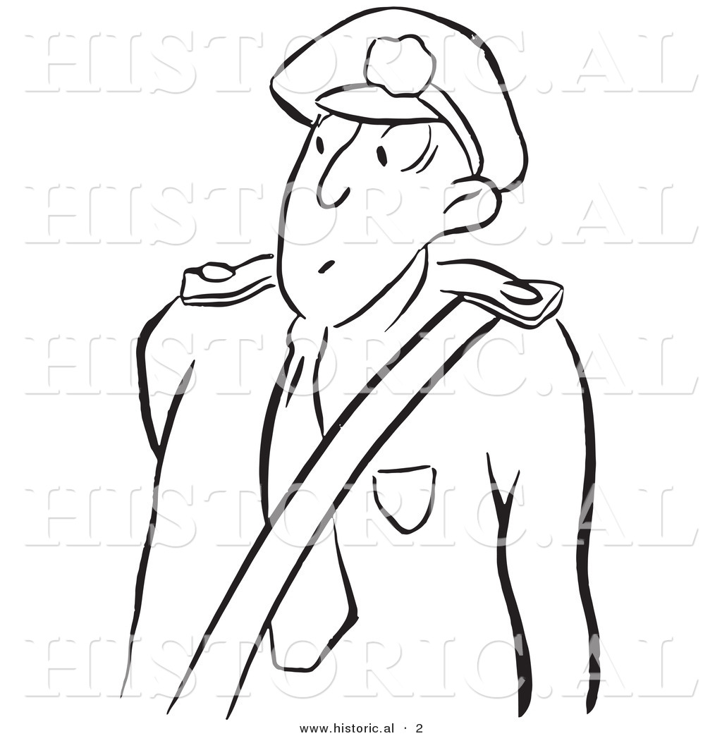 1024x1044 Historical Vector Illustration Of A Retro Security Guard Curiously