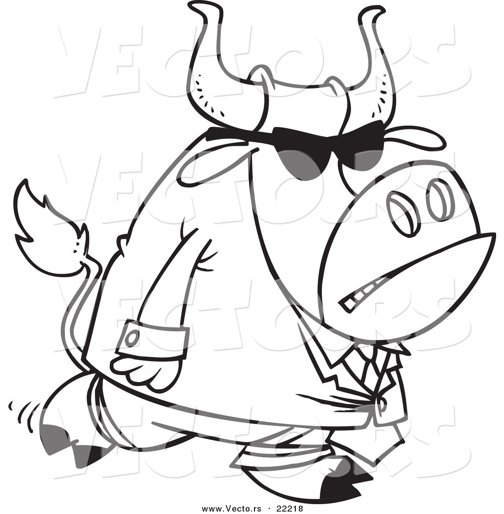 1024x1044 Vector Of A Cartoon Security Bull