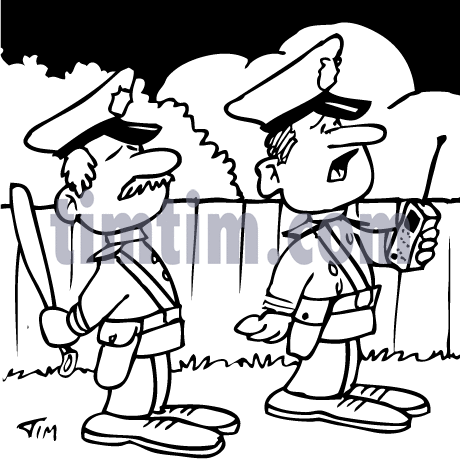 460x461 Free Drawing Of 2 Policemen Bw From The Category Occupations +