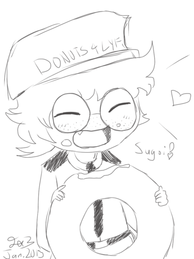 400x533 Fnafsecurity Guardfritz Eating Doughnuts By Triple Jayssie