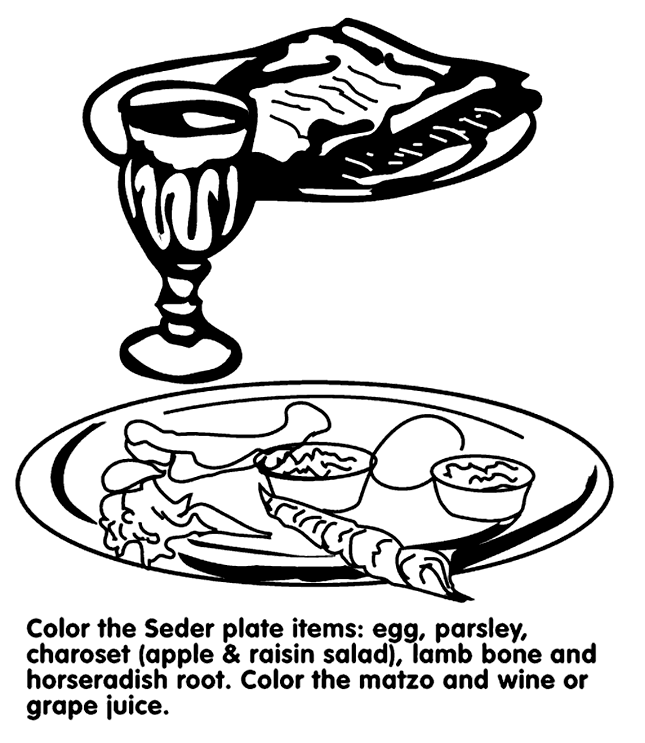 645x743 Seder Plate Coloring Page