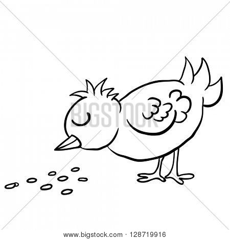 450x470 Black White Bird Eating Seed Vector Amp Photo Bigstock