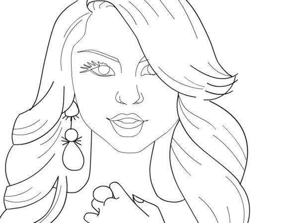 600x450 Selena Gomez Coloring Pages