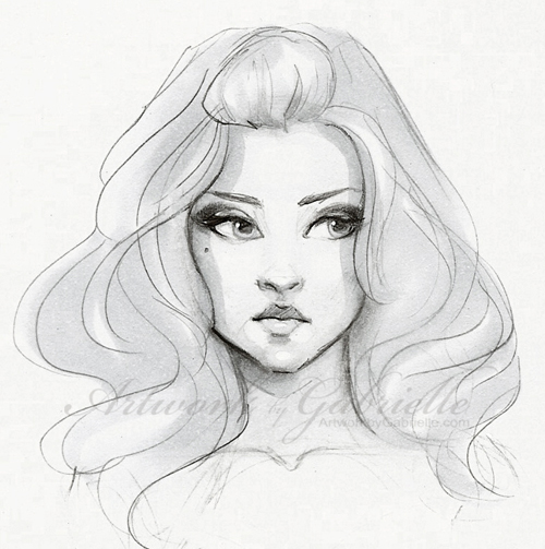 500x503 Thick Voluminous Hair, Girl Illustration, Drawing, Sketch