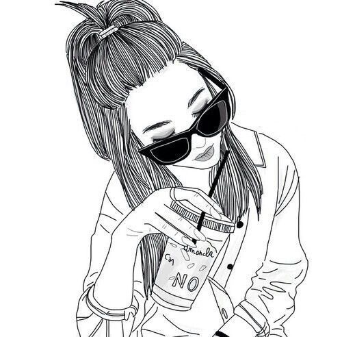 500x492 Outline, Girl, And Tumblr Image Art Inspiration