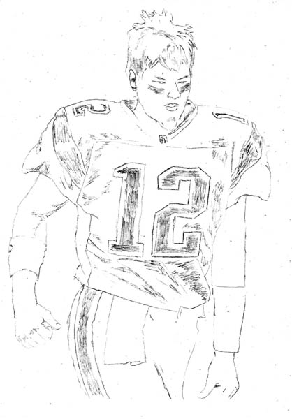 418x600 How To Draw Tom Brady Let's Draw People