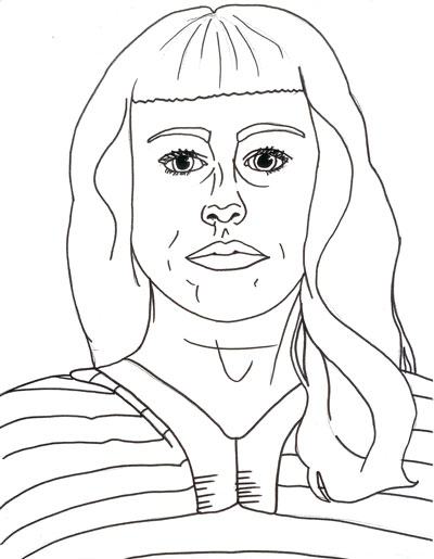 400x515 Self Portrait With Lines