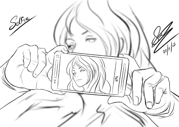 600x425 Selfie Sketch By Adovionart