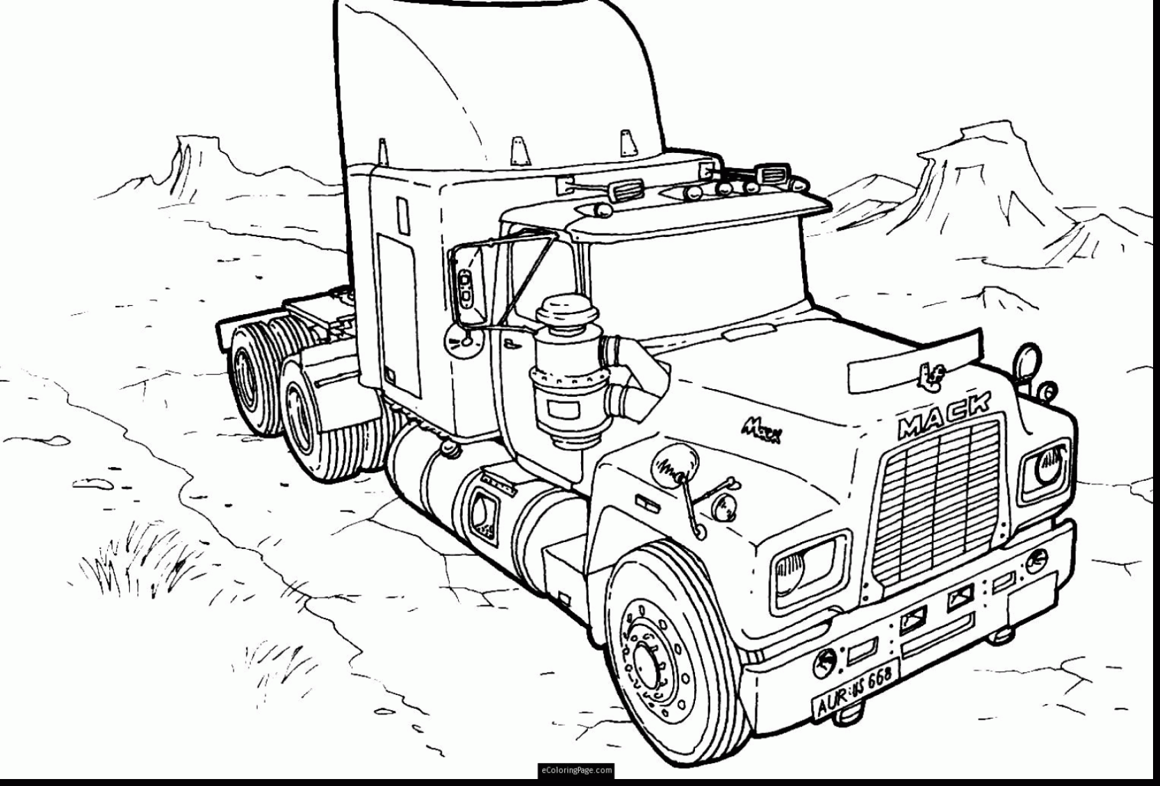 1669x1131 Semi Truck Coloring Pages