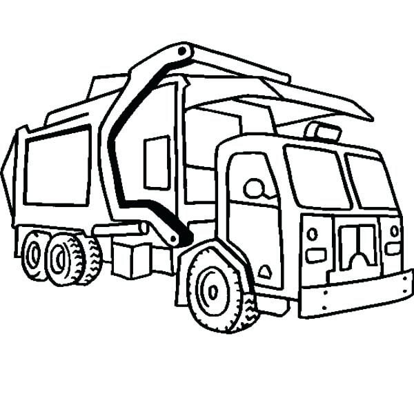 600x600 Trucks Coloring Pages Garbage Truck In Semi Truck Coloring Page