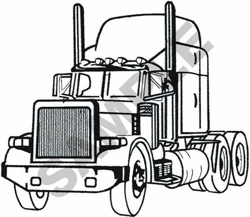 500x433 Semi Tractor Outline Embroidery Designs, Machine Embroidery