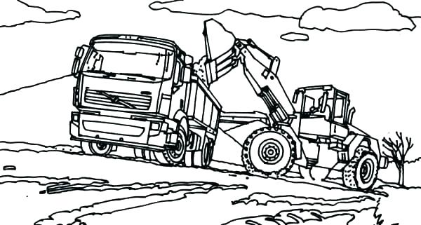 600x321 Coloring Pages Of Semi Trucks Big Truck Coloring Pages Drawing