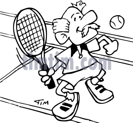 535x495 Free Drawing Of A Tennis Senior Bw From The Category Sports