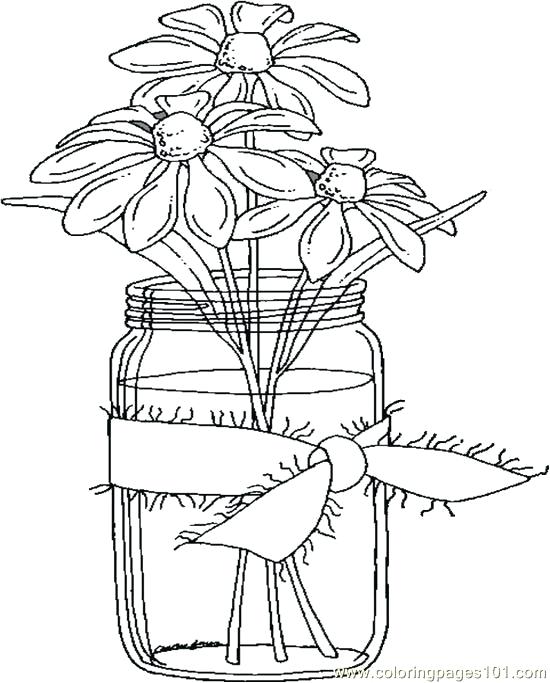 550x683 Coloring Books For Seniors Daisies In A Jar Coloring Page Coloring