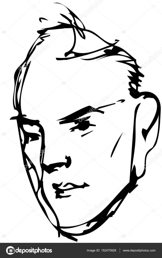 642x1024 Vector Sketch Adult Serious Man Stock Vector Artex67