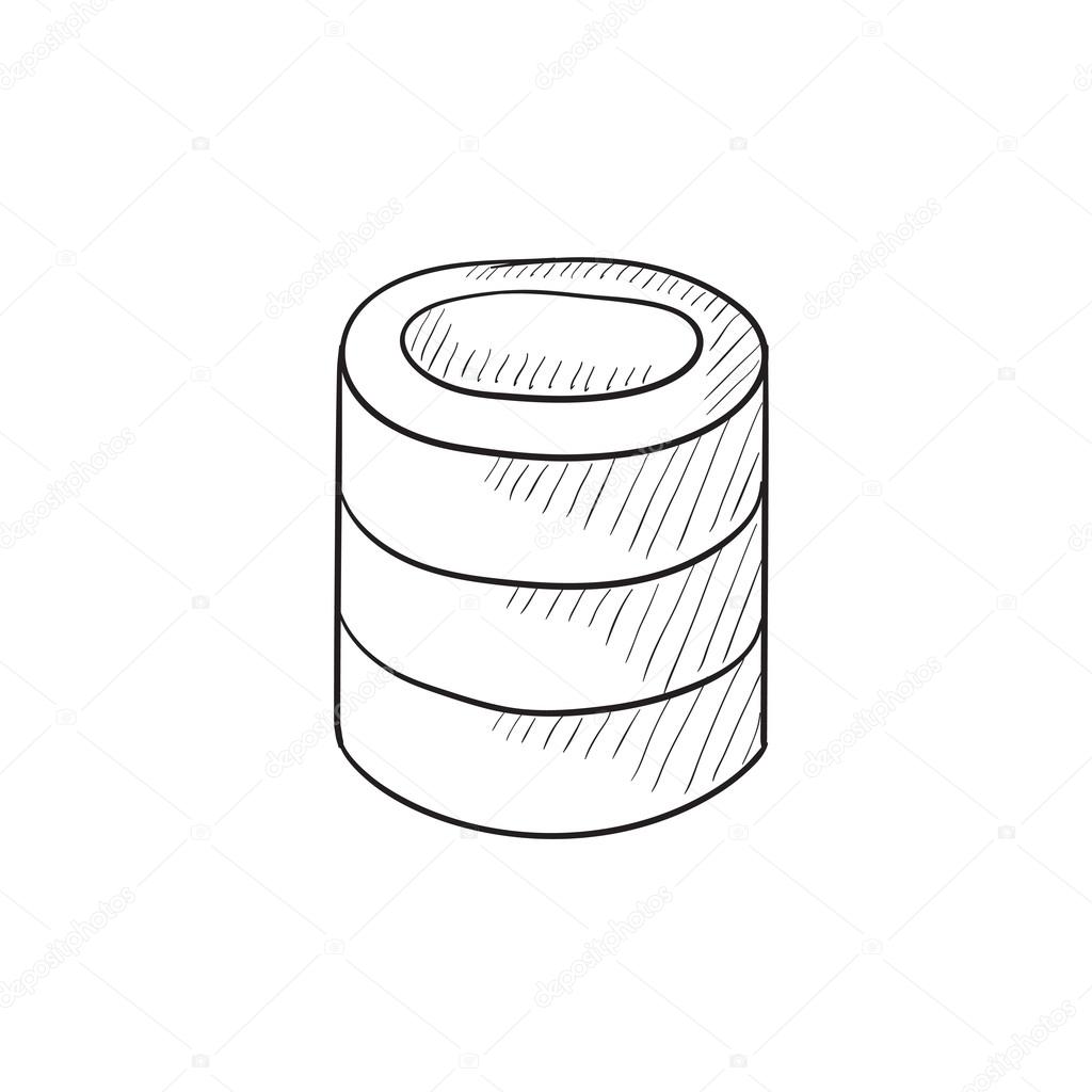 1024x1024 Computer Server Sketch Icon. Stock Vector Rastudio