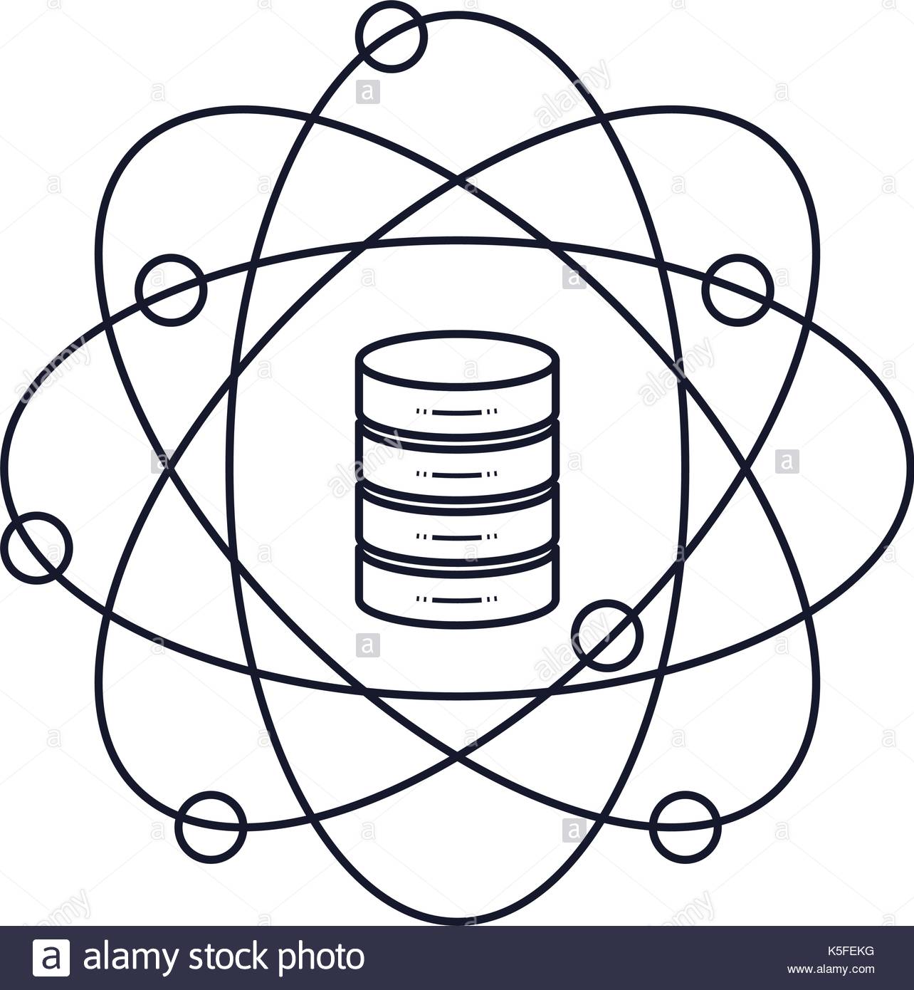 1284x1390 Data Science Atom Around Of Server Icon Monochrome Silhouette