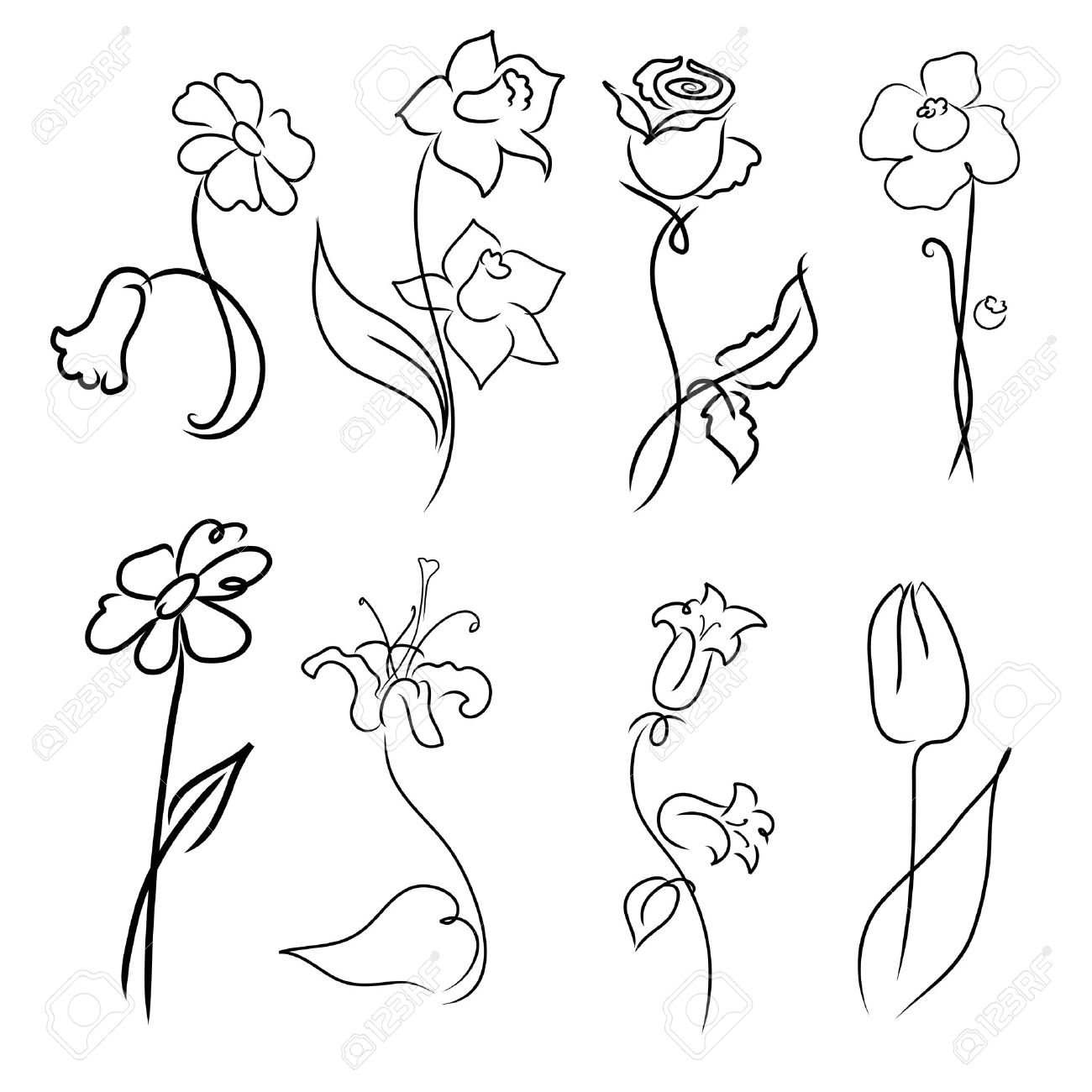1300x1300 Simple Flower Designs For Pencil Drawing