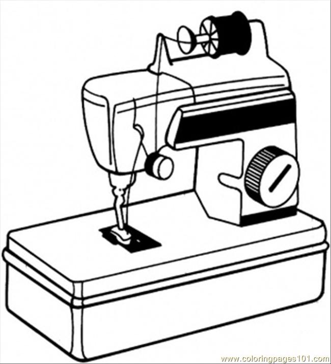 650x715 Sewing Machine Coloring Page