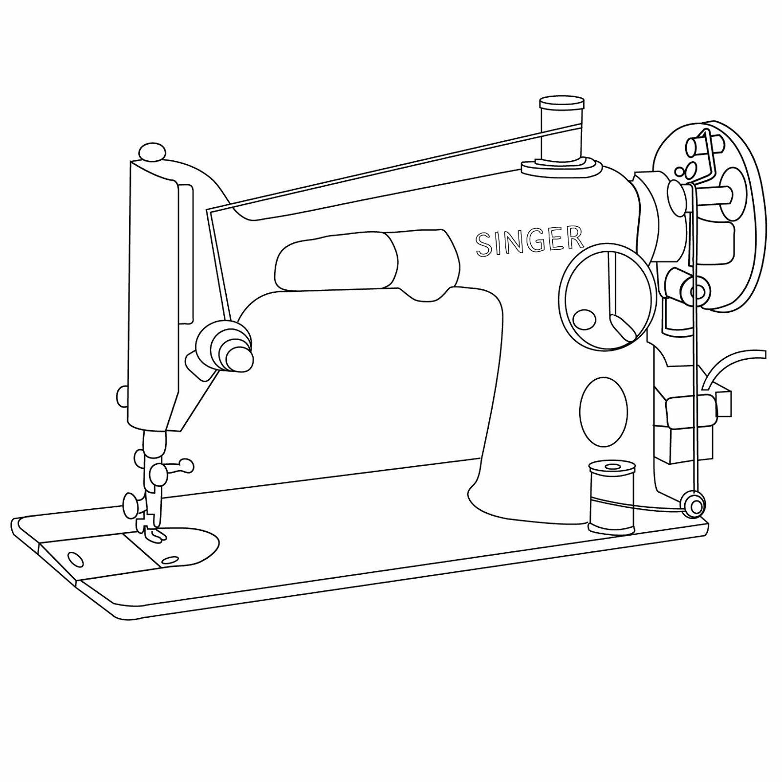 1600x1600 Sewing Machine Drawing Wwwimgarcade Online Image
